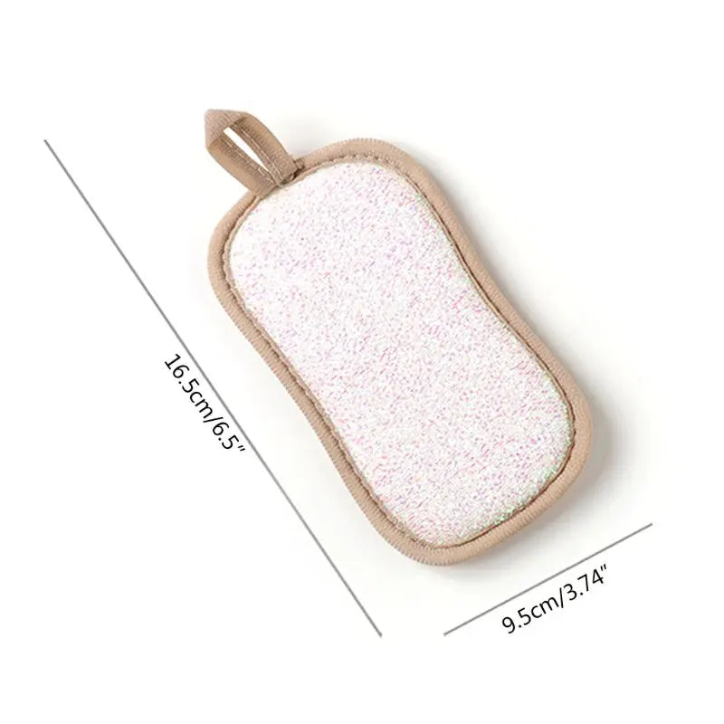 Reusable Double-sided Microfiber Dishwashing Sponge.