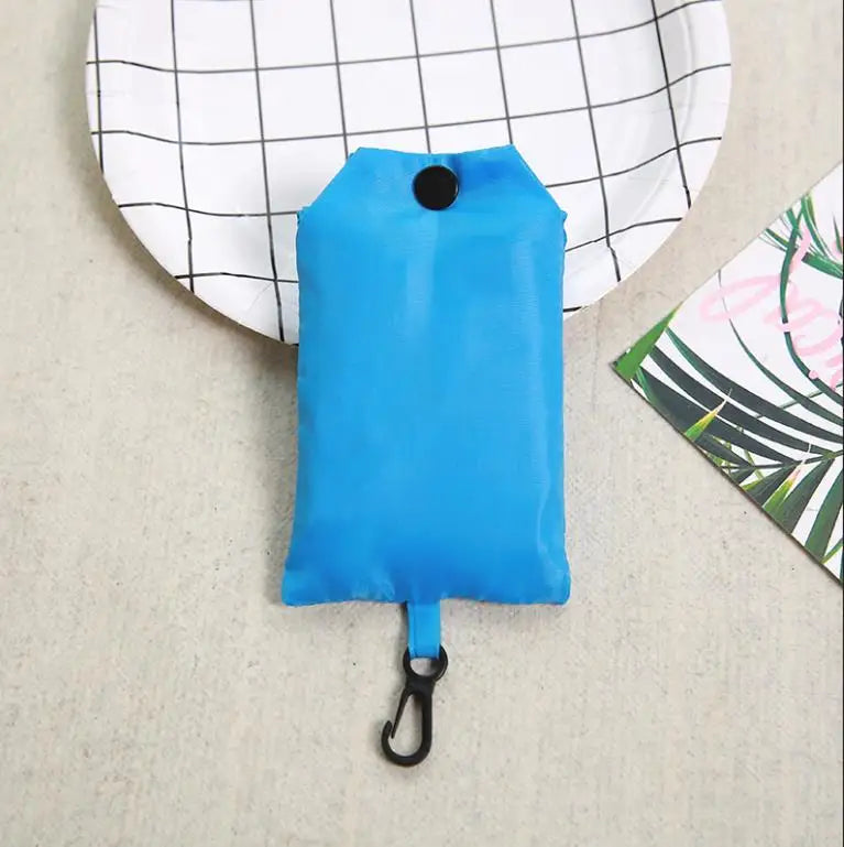 Solid Color Eco-friendly Folding Reusable Shoulder Shopping Bag.