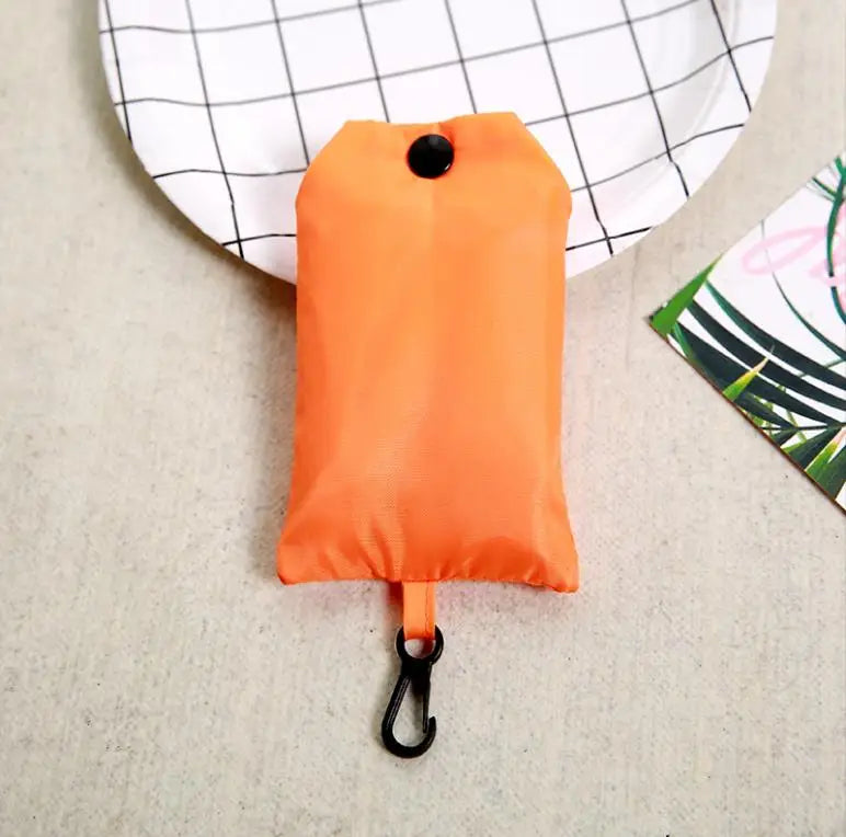 Solid Color Eco-friendly Folding Reusable Shoulder Shopping Bag.