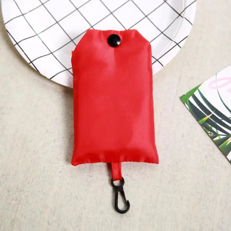 Solid Color Eco-friendly Folding Reusable Shoulder Shopping Bag.