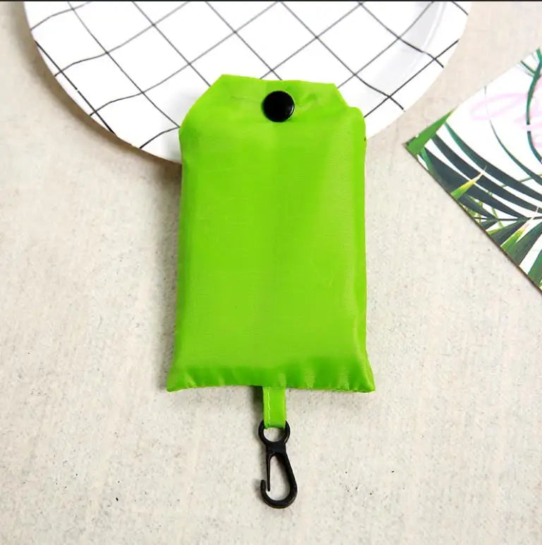 Solid Color Eco-friendly Folding Reusable Shoulder Shopping Bag.