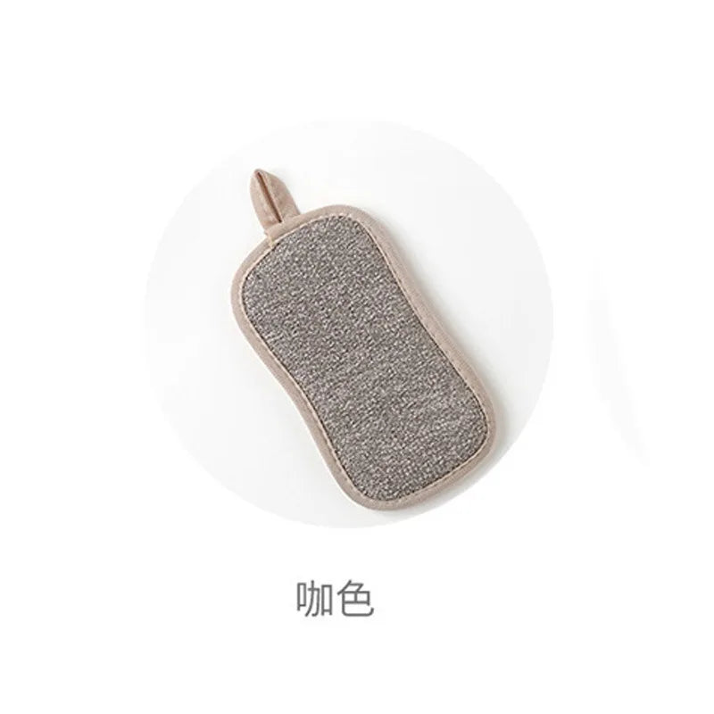 Reusable Double-sided Microfiber Dishwashing Sponge.