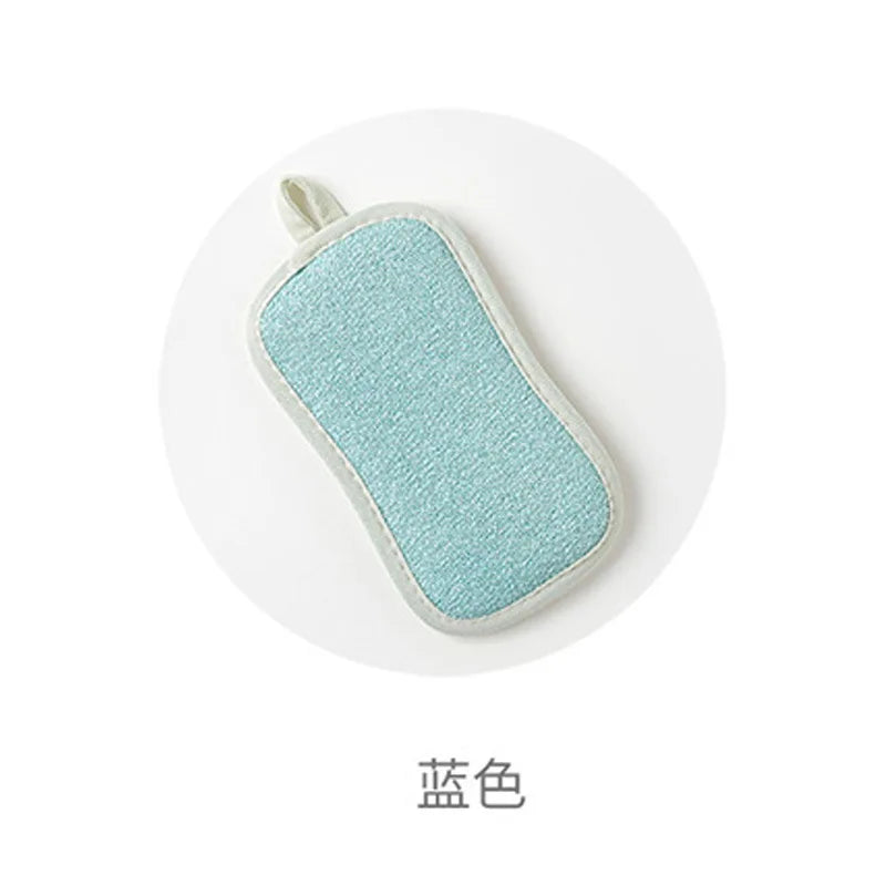 Reusable Double-sided Microfiber Dishwashing Sponge.