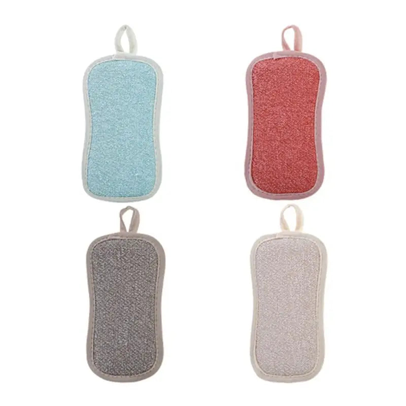 Reusable Double-sided Microfiber Dishwashing Sponge.