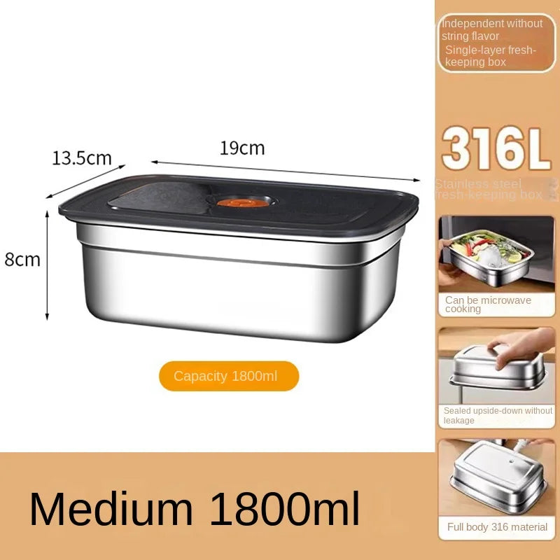 304 Stainless Steel Leak-proof Storage Box.