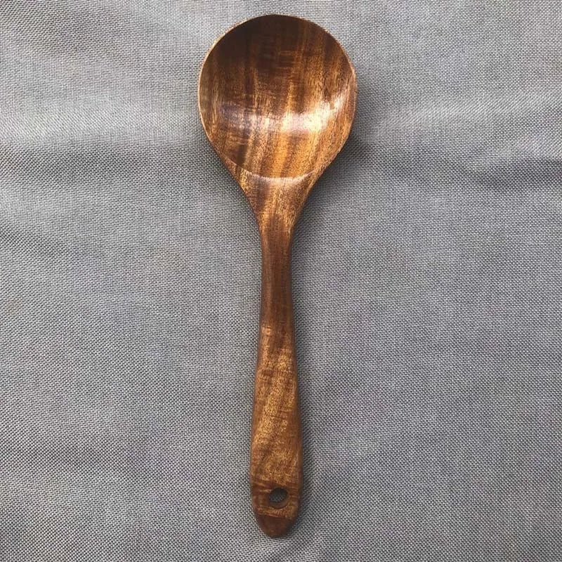 5pcs Wooden Utensil Set with Hanging Holes,
