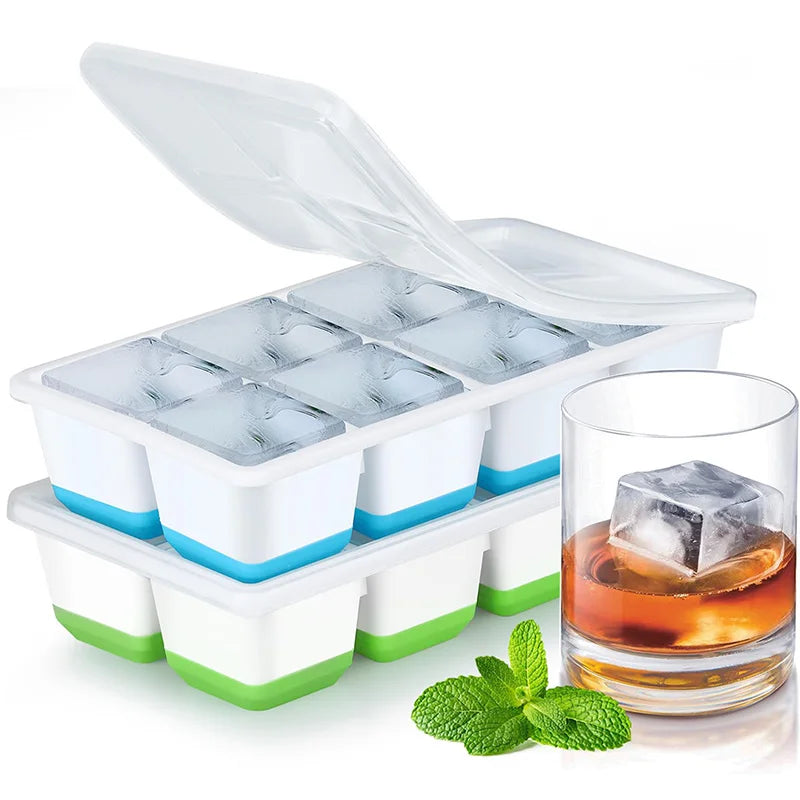Large Silicone Ice Cube Tray with Lid