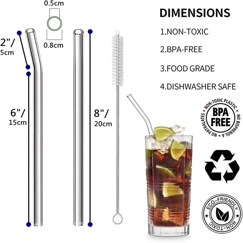 Reusable Glass Straws Eco-friendly.