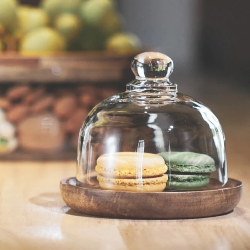 Creative Glass Food Storage Containers with Wooden Lid.