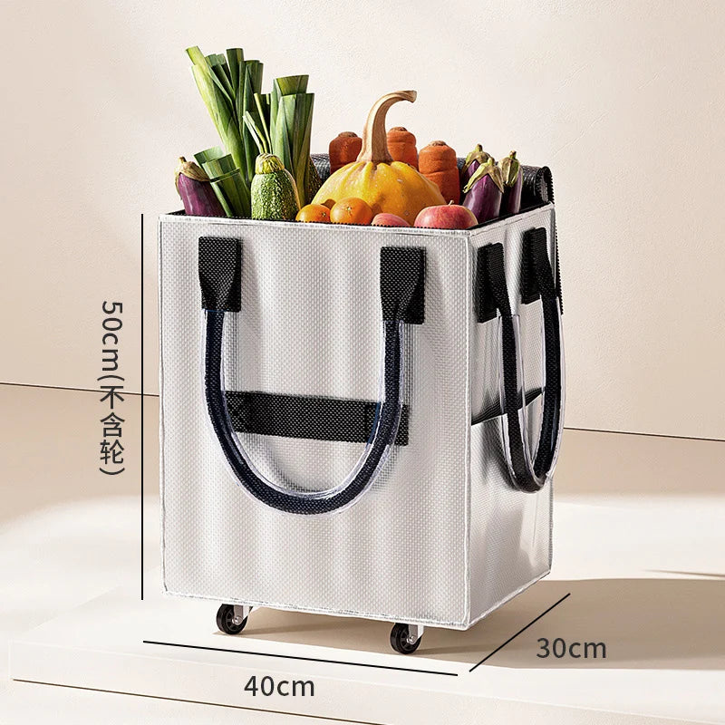 Reusable Grocery Shopping Foldable Bag With Wheels.