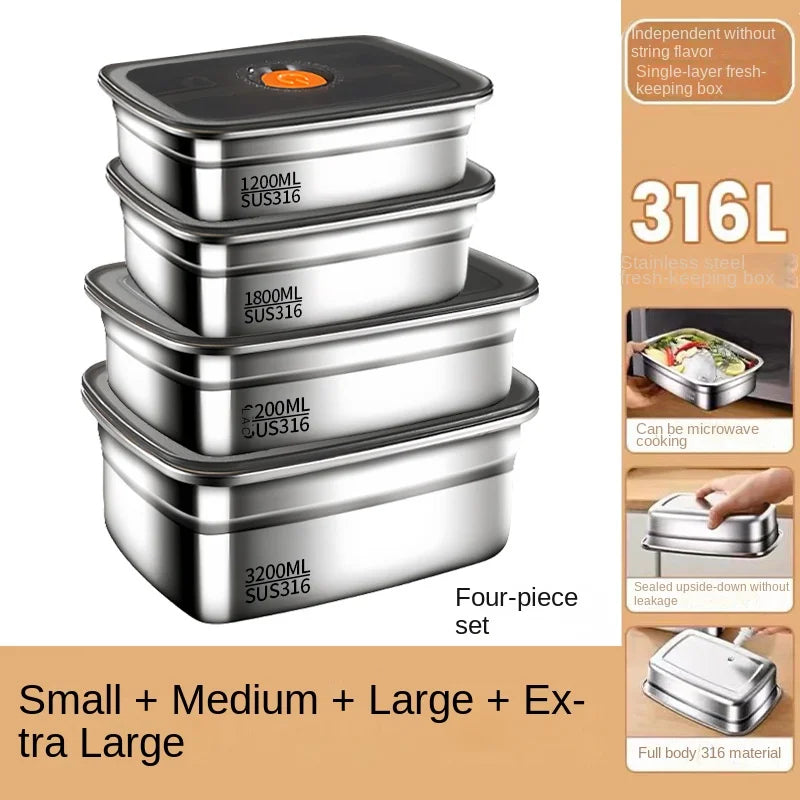 304 Stainless Steel Leak-proof Storage Box.