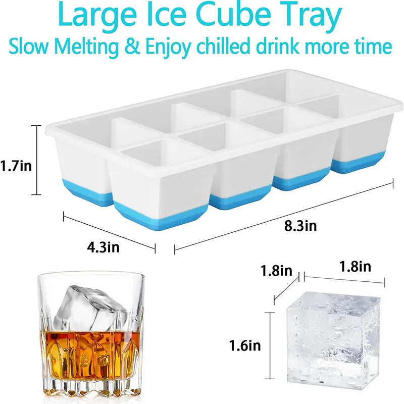 Large Silicone Ice Cube Tray with Lid