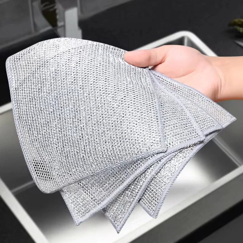 Metal Steel Wire Dishwashing Double-sided Scrubber Rag.