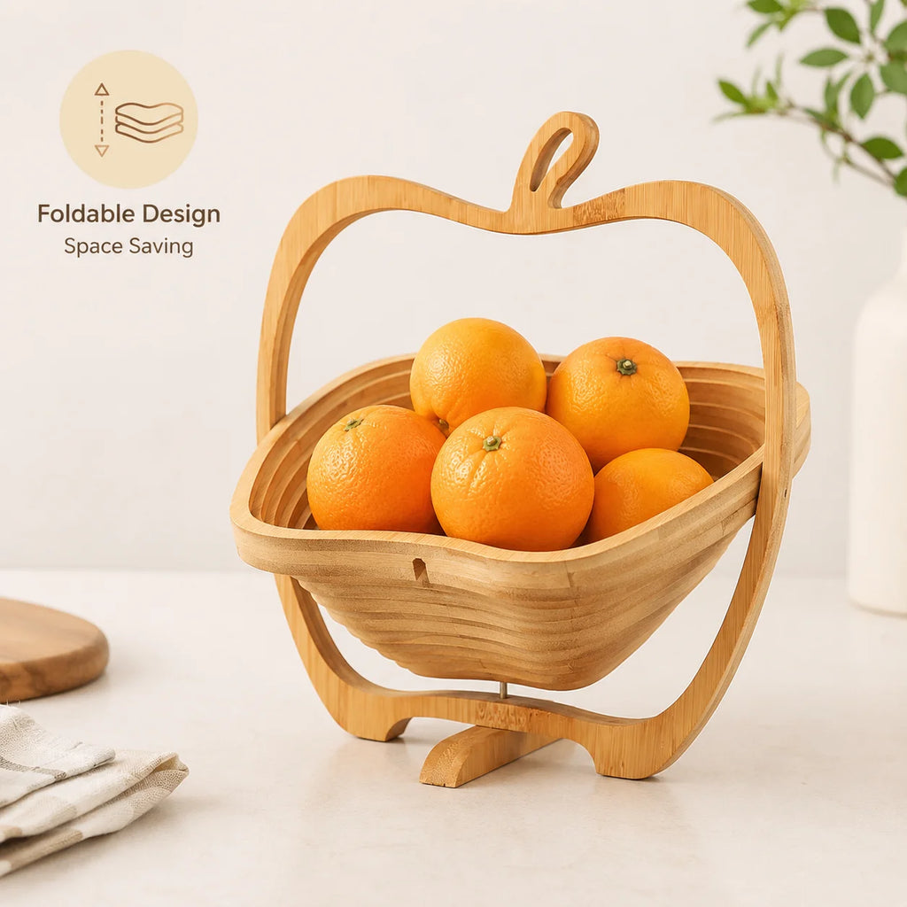 Bamboo Foldable and Heat-Resistant Fruit Basket.