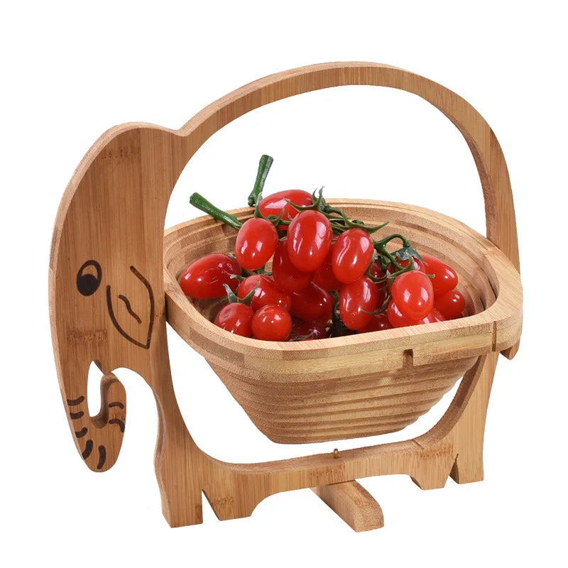 Bamboo Foldable and Heat-Resistant Fruit Basket.