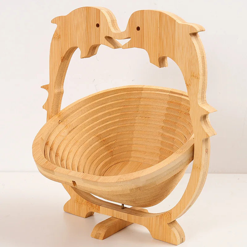 Bamboo Foldable and Heat-Resistant Fruit Basket.
