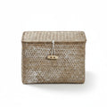 Eco-Friendly Sea Grass Wicker Shelf Baskets with Lid.