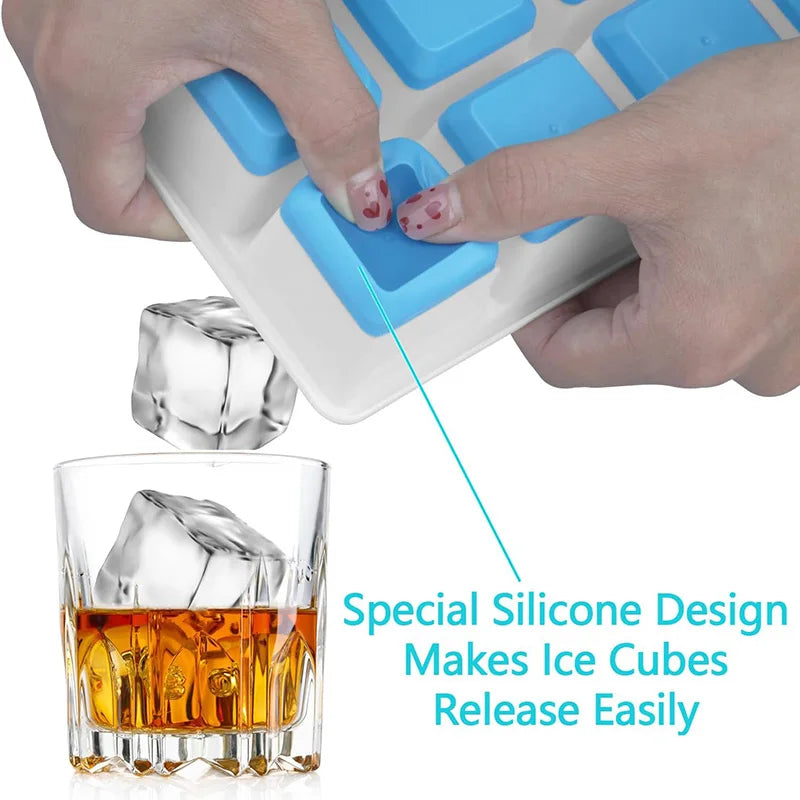 Large Silicone Ice Cube Tray with Lid