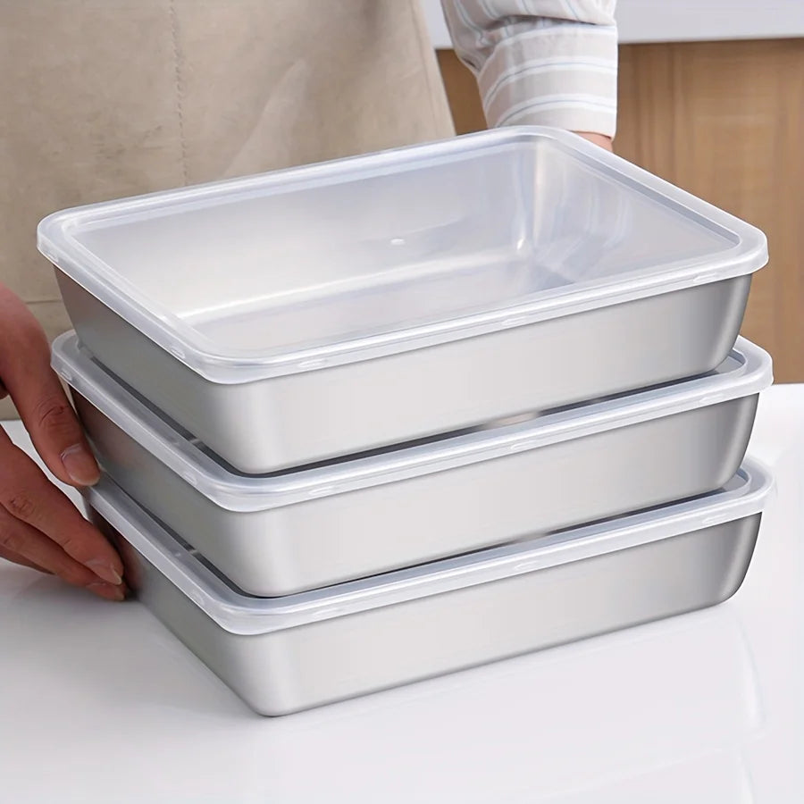 3-Piece Stainless Steel Food Storage Set.