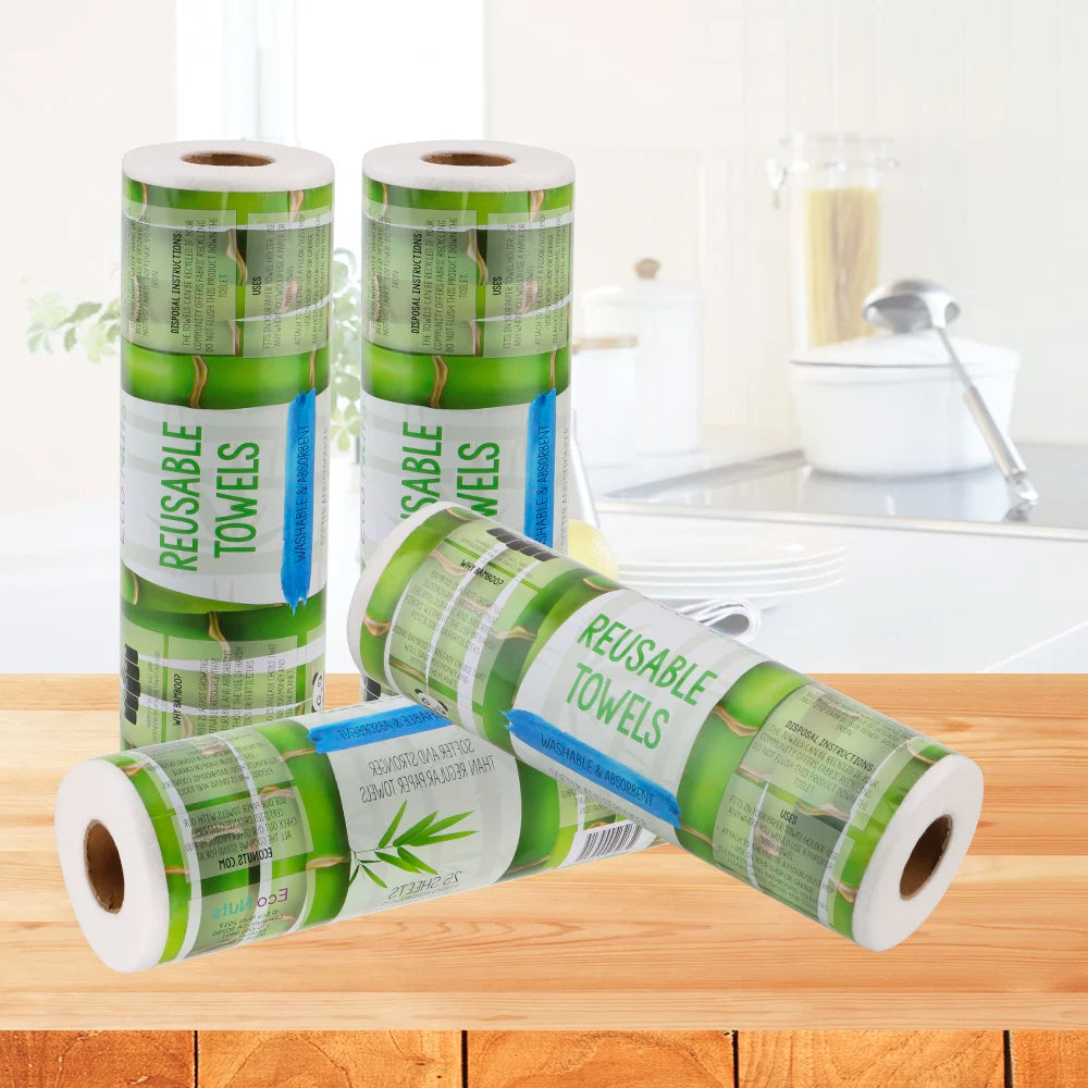 Reusable Bamboo Towels Home Kitchen Paper Towel 25pcs/Roll.