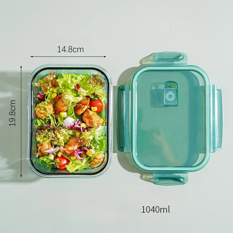 The Glass Lunch Box Can Be Heated in The Microwave. It Is A Special Student Lunch Box for Bringing Meals To Work