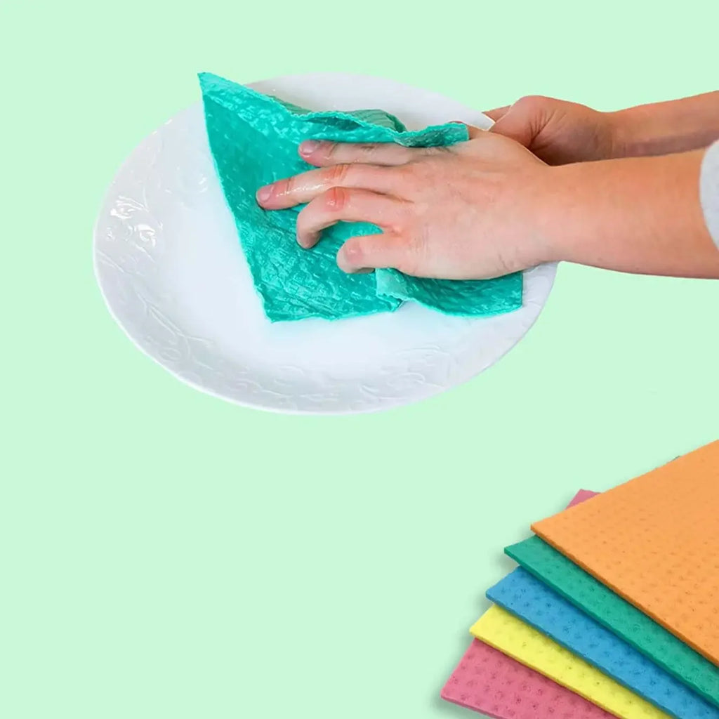 Wood Pulp Cotton Dishwashing Cloths, 3-Pack