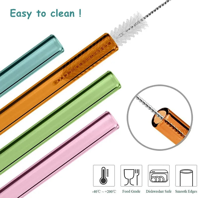 Reusable Glass Straws Eco-friendly.