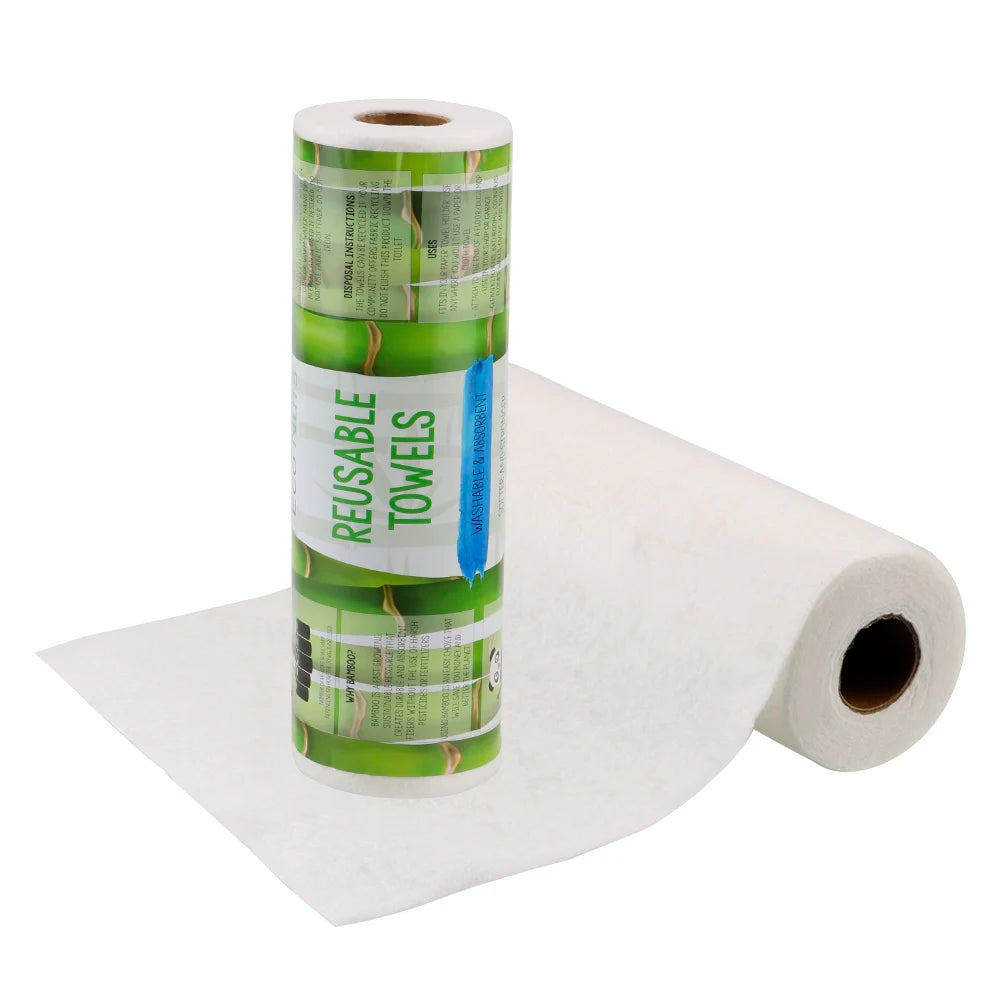 Reusable Bamboo Towels Home Kitchen Paper Towel 25pcs/Roll.