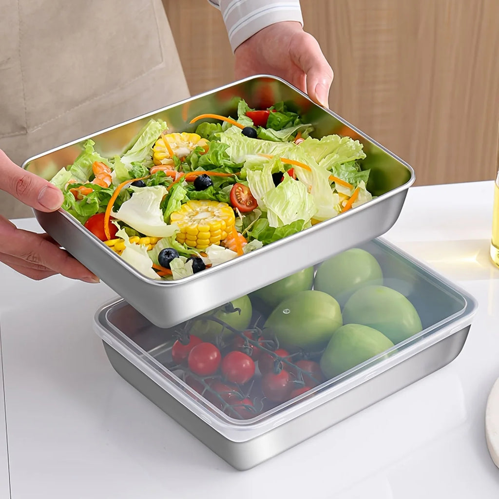 3-Piece Stainless Steel Food Storage Set.