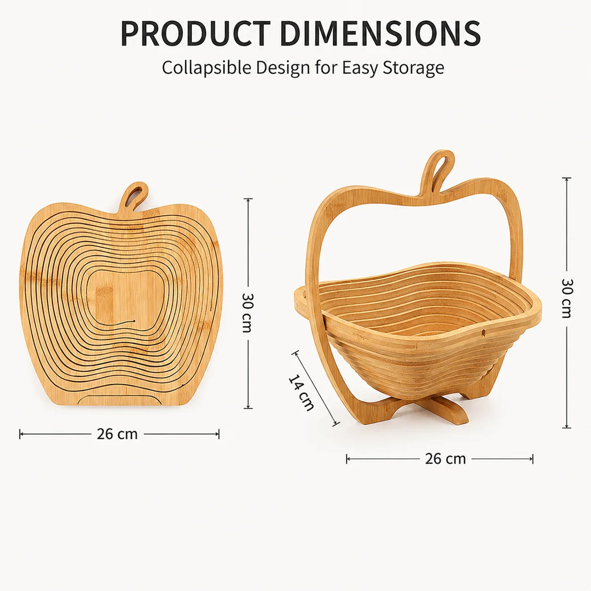 Bamboo Foldable and Heat-Resistant Fruit Basket.