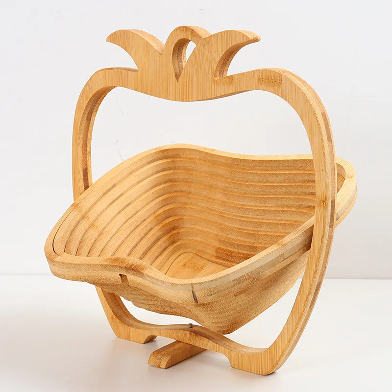 Bamboo Foldable and Heat-Resistant Fruit Basket.