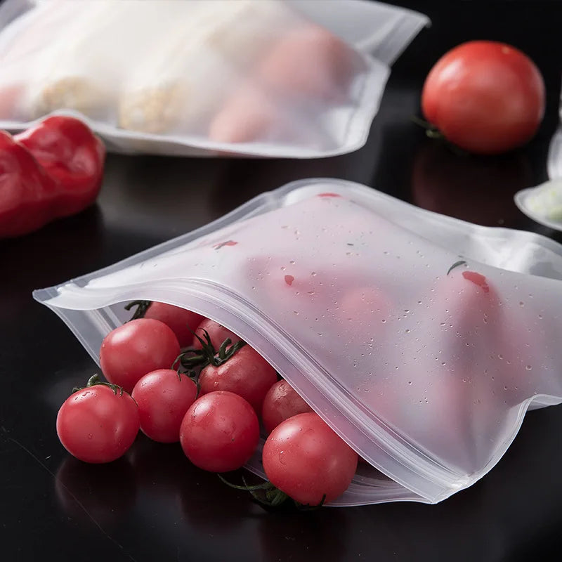 Silicone Reusable Up Zip Food Storage Bag.