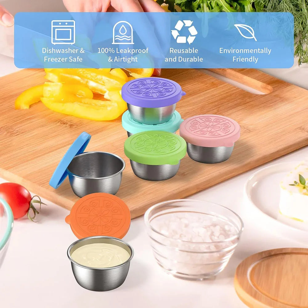 1pc Salad Dressing Container With 1.35oz/40ml Reusable Stainless Steel.