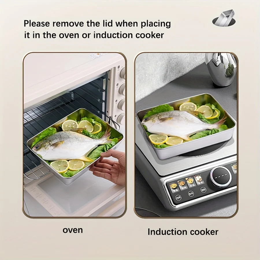 3-Piece Stainless Steel Food Storage Set.