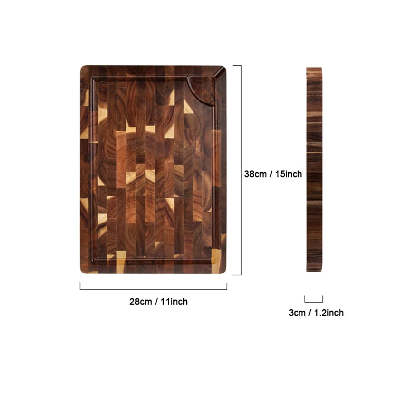 Acacia Wood End Grain Chopping, Cutting Board.