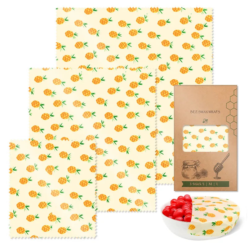 Reusable Beeswax Eco-Friendly Plastic free Food Wraps.