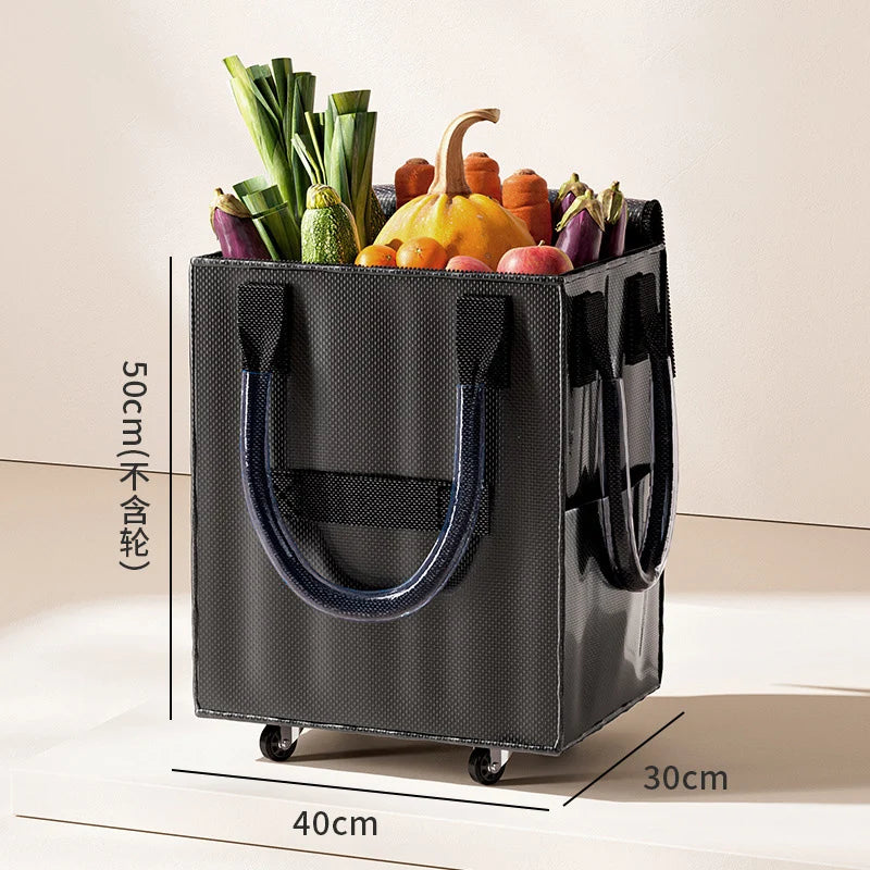 Reusable Grocery Shopping Foldable Bag With Wheels.