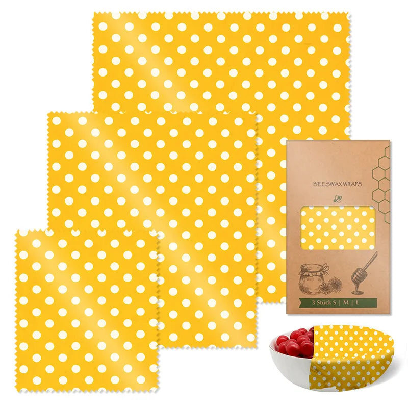 Reusable Beeswax Eco-Friendly Plastic free Food Wraps.