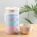 Reusable Eco Friendly Plastic Biodegradable Wheat Straw Cup Set.