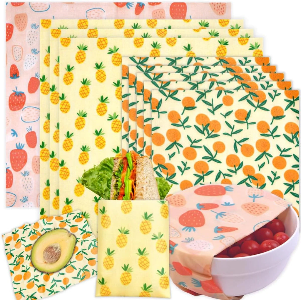 Reusable Beeswax Eco-Friendly Plastic free Food Wraps.