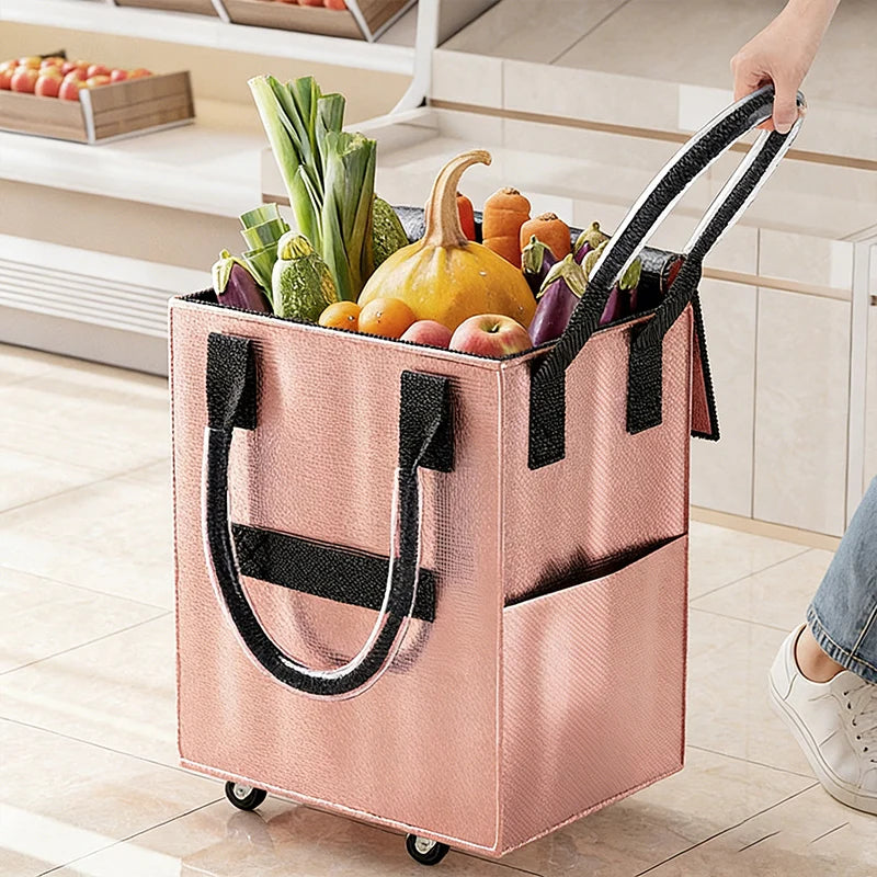 Reusable Grocery Shopping Foldable Bag With Wheels.