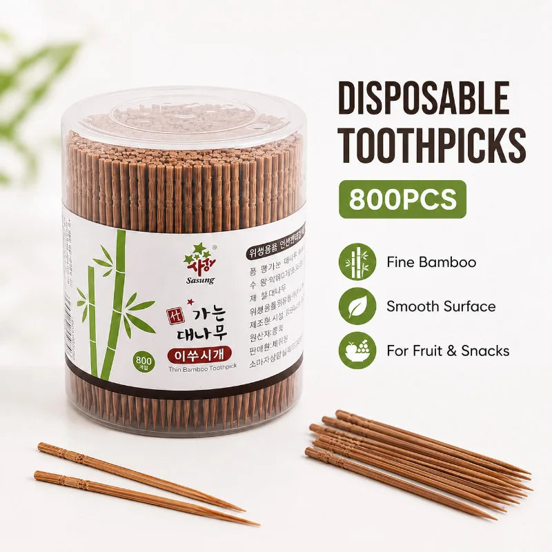 800pcs Disposable Bamboo Toothpicks.
