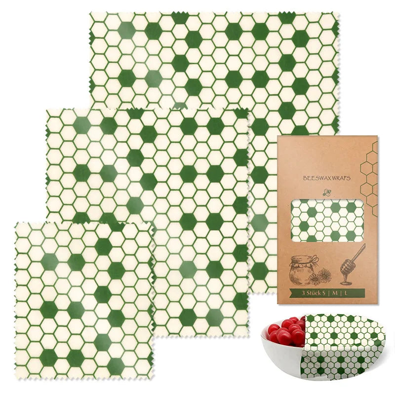 Reusable Beeswax Eco-Friendly Plastic free Food Wraps.
