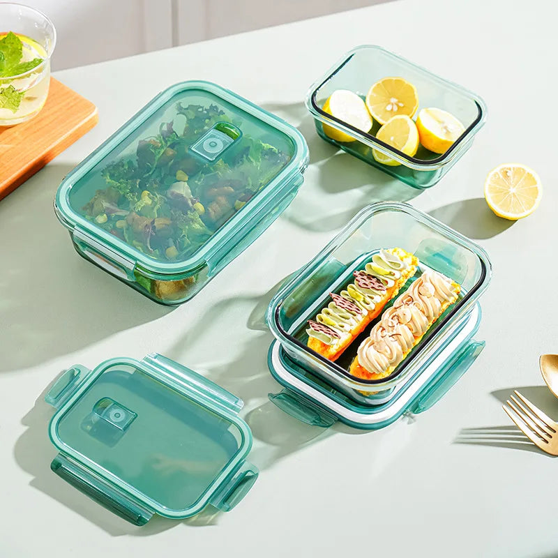The Glass Lunch Box Can Be Heated in The Microwave. It Is A Special Student Lunch Box for Bringing Meals To Work