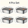 4pc Stainless Steel Food Storage Containers Set.
