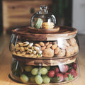 Creative Glass Food Storage Containers with Wooden Lid.