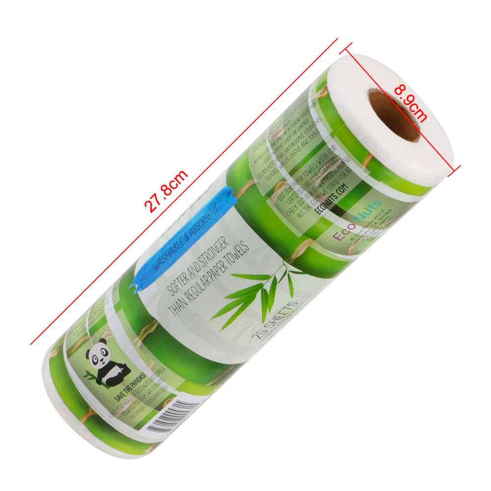 Reusable Bamboo Towels Home Kitchen Paper Towel 25pcs/Roll.
