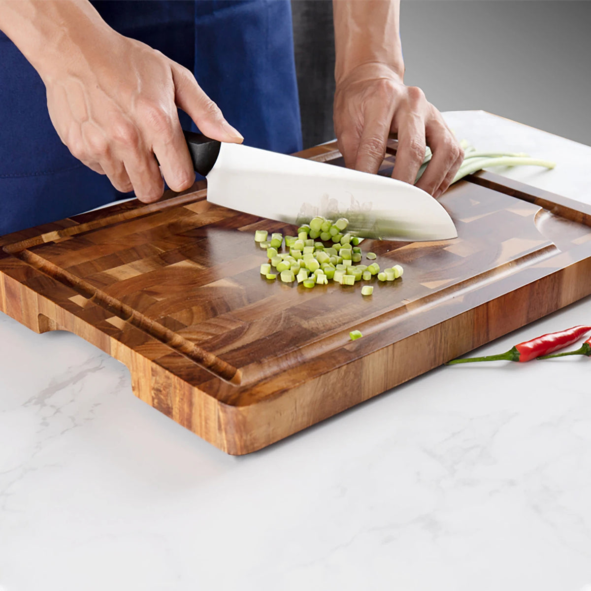 Acacia Wood End Grain Chopping, Cutting Board.