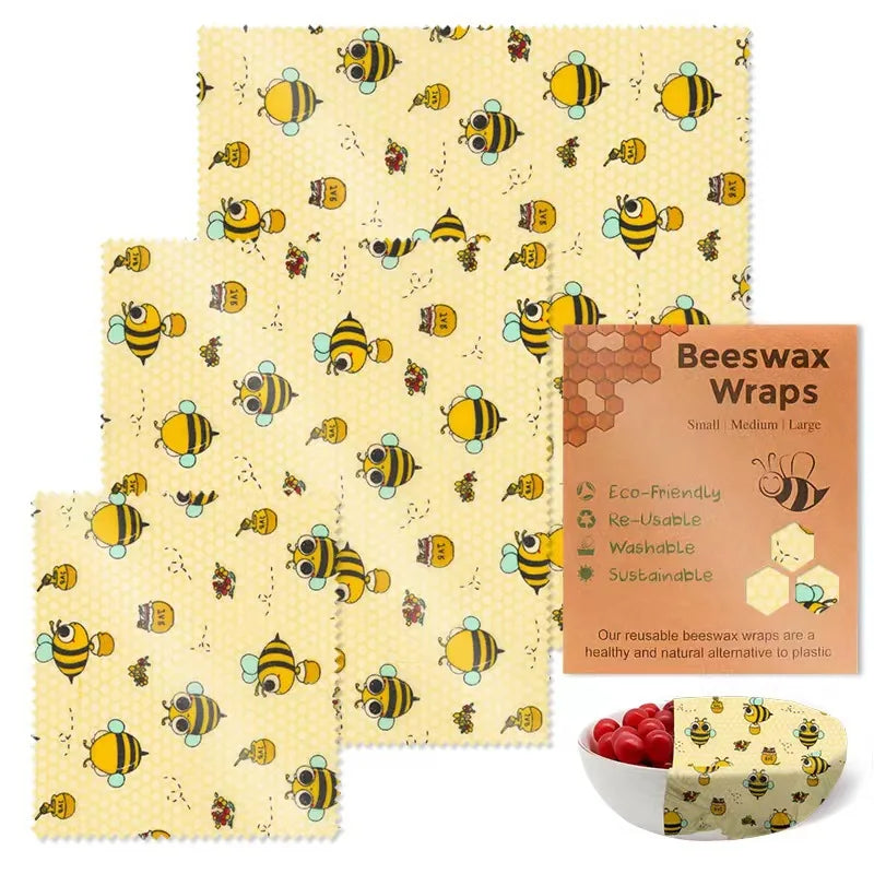 Reusable Beeswax Eco-Friendly Plastic free Food Wraps.