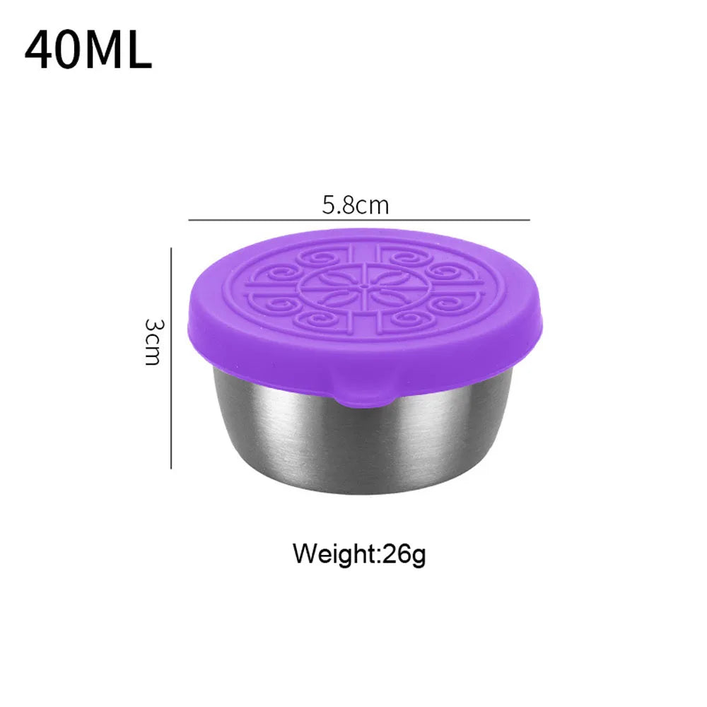 1pc Salad Dressing Container With 1.35oz/40ml Reusable Stainless Steel.